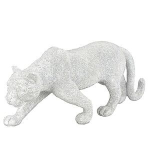 Dart Home Sparkling Silver Polystone Glam Leopord